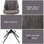Chaise d'appoint en chenille Malika brun gris avec pivot (ensemble de 2)