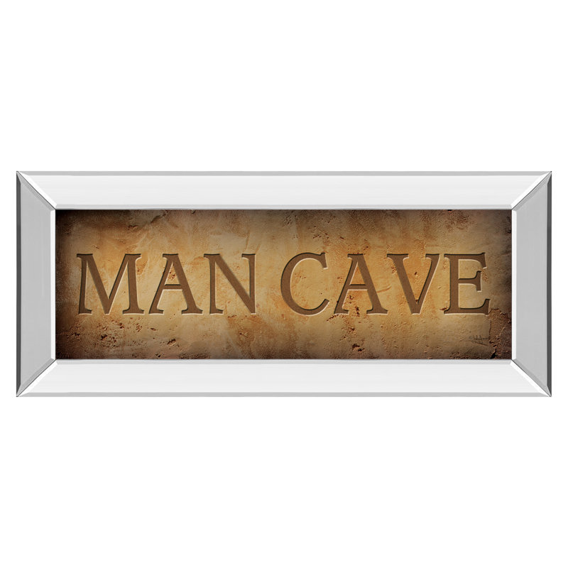 Art mural «Rustic Man Cave» - 18 po x 42 po - Cadre en miroir