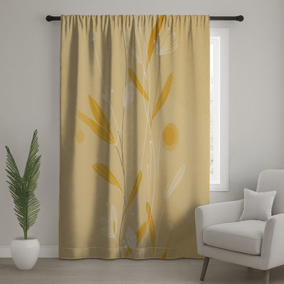 Rideaux floraux, voilages et voilages à motif floral - 1 panneau