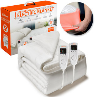 WÄRMER 200 Thread Count Luxury Padded Electric Heated Blanket - Super King