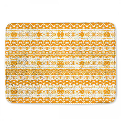 Tapis de bain orange et blanc