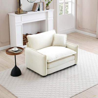 Comfortable Single Deep Seat Sofa With One Pillow, Suitable For Living Room And Bedroom, Club Multiple Occasions Corduroy