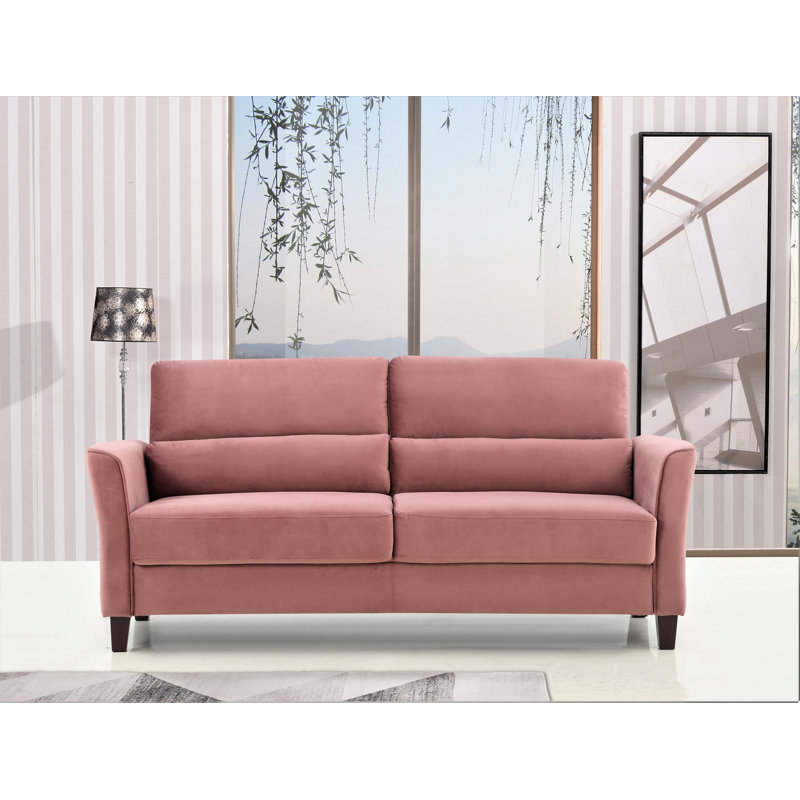 Adrielys 77.95" Velvet Flared Arm Sofa, Rose