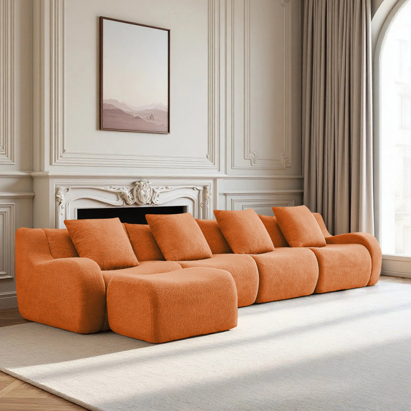 Canapé Boneless, H 35,4 po x l 148 po x P 65,7 po, 4, Orange