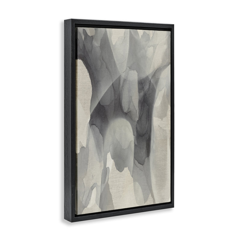 Cadre flottant monochrome avec gouttes d'eau, design par Kippi Leonard, H 25 po x l 17 po, Cadre flottant noir de jais