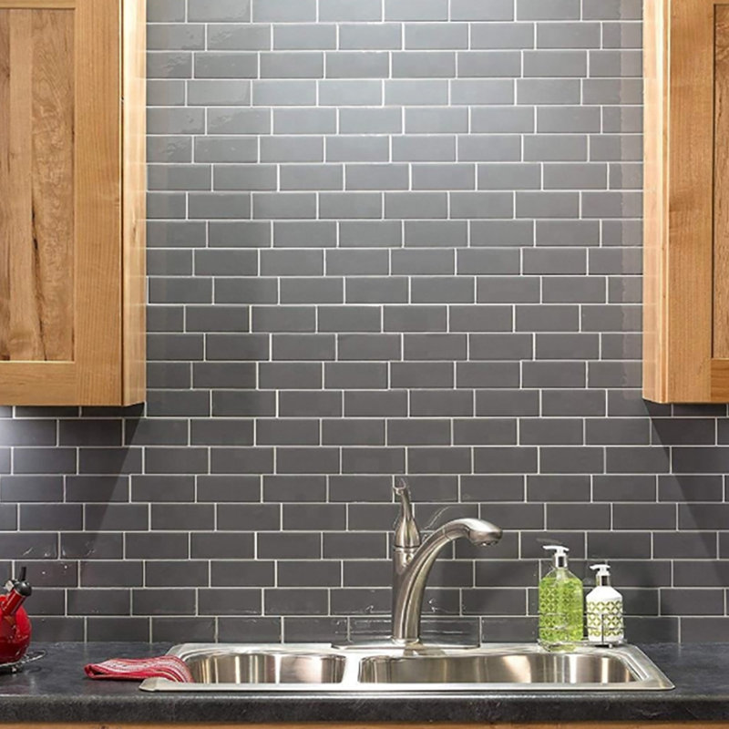 Adaya 30.5cm W x 30.5cm L PVC Peel and Stick Mosaic Tile, Black