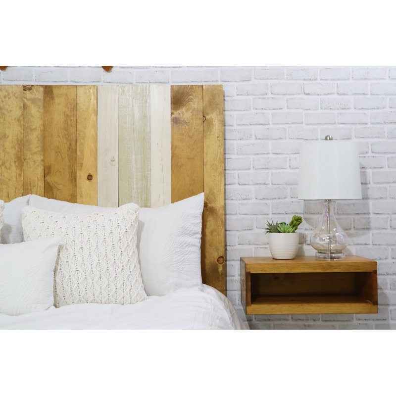 Queen Size Multicolored Solid Wood Floating Panel Headboard