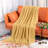 Acrylic Knitted Throw Blanket, Lightweight and Soft with Tassels, Checkered Printed - NTBAY-88384285