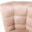 Fauteuil demi-tonneau pivotant capitonné en lin et coton-1250517395