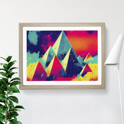 Splashed Pyramids Abstract - Framed Print