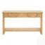 Console cannelée avec tiroirs semi-circulaires, plateau en bois massif, fermeture en douceur et tablette inférieure, multi-usage pour le vestibule, le salon ou le bureau