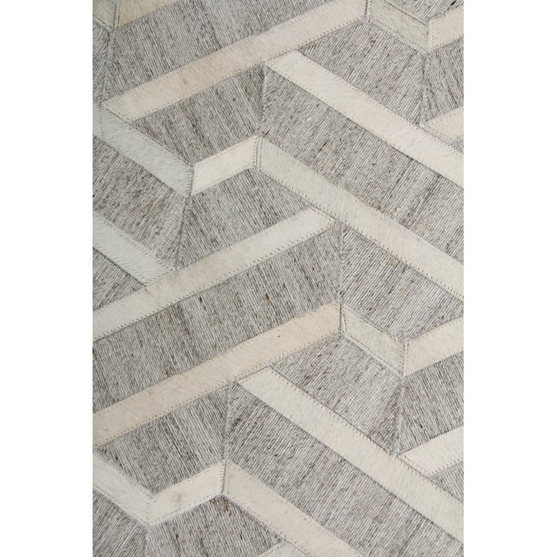 Berlin Cowhide Geometric Area Rug, Rectangle 13'6" x 17'6"