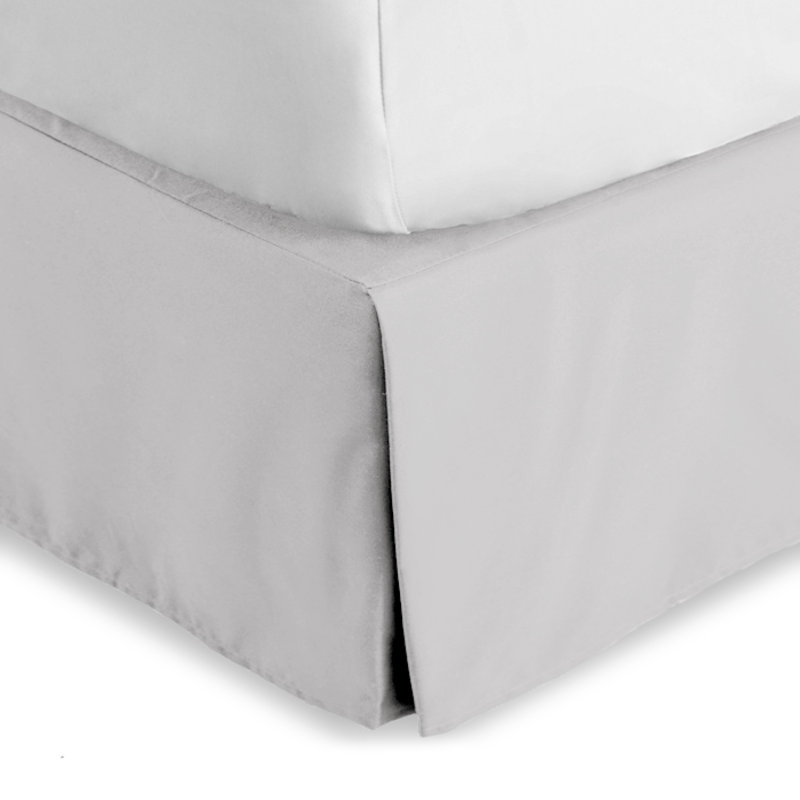 Jupe de lit plissée 15 po sur mesure, Très grand, Gris clair