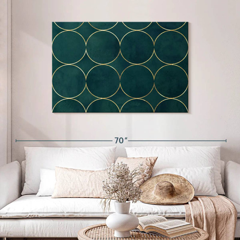 Kerner Abstract Gold Rings, 30" H x 45" W