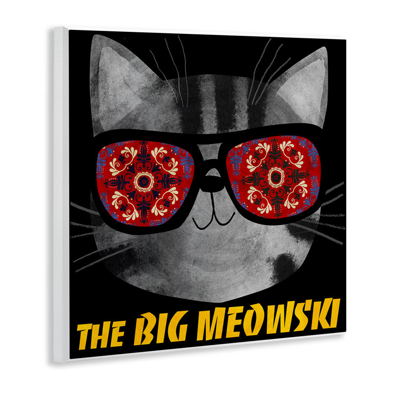 «Big Meowski Movie Parody Wall Plaque» par Angie Rozelaar
