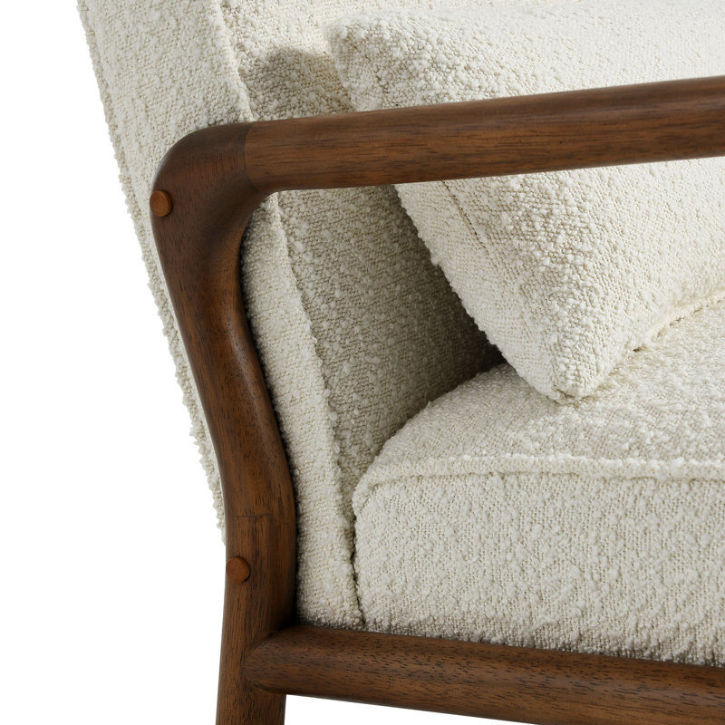 Charlie Boucle Upholstered Armchair, Ivory Fabric
