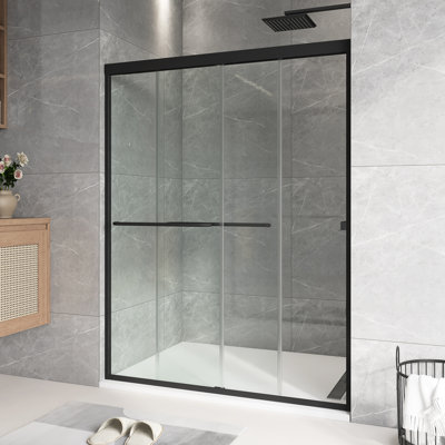 54" W X 70" H Double Sliding Framed Shower Door With Clear Tempered Glass