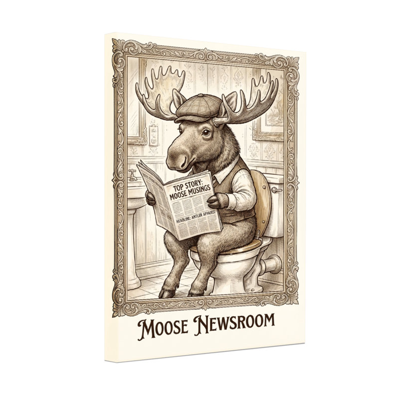 Bath & Laundry Moose lecture du journal sur la toilette, H 24 po x l 16 po