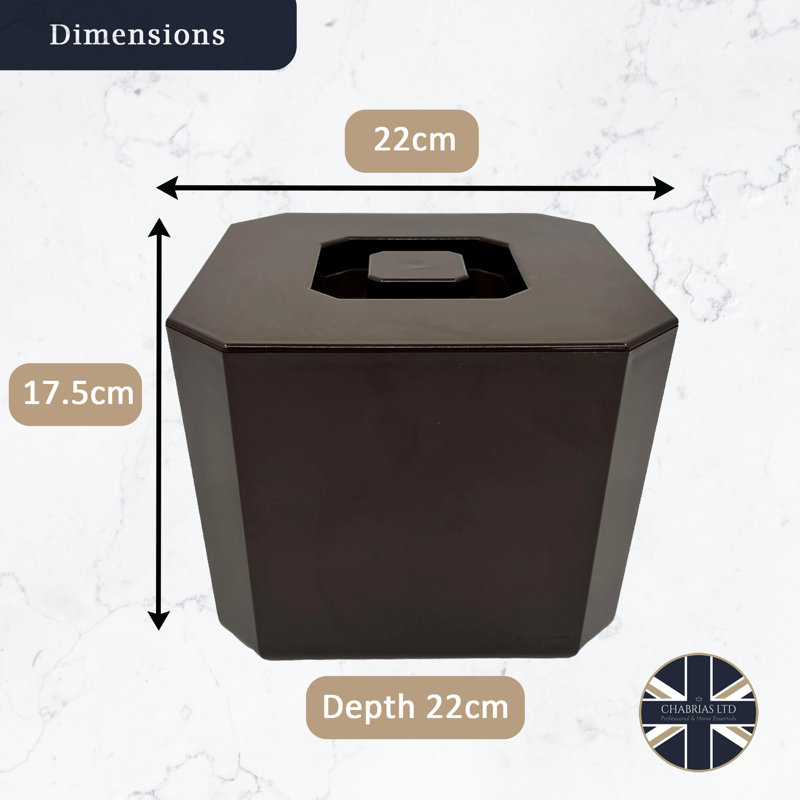 Ice Bucket With Lid Brown, 6 Litre, Octagonal & Double Walled Insulation, Bpa Free, Ice Buckets, Ice Buckets For Parties, Uk Made, Perfect For Home Bars, Bar Accessories, Pubs, Bbqs And Picnics