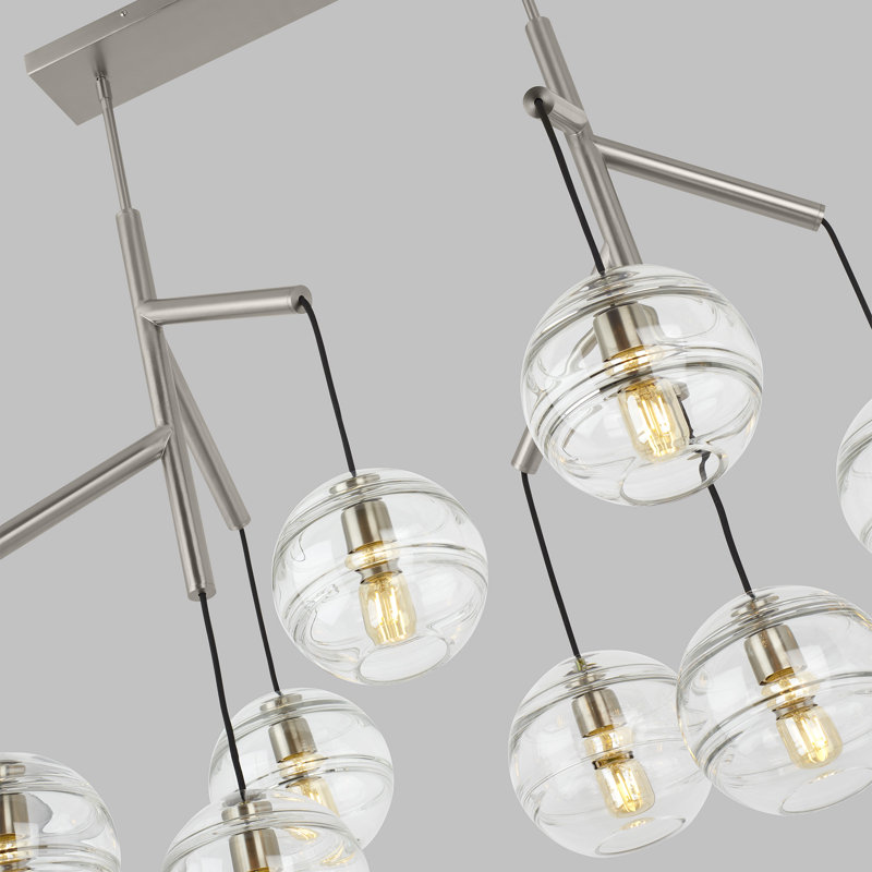 Sedona 8 - Light Chandelier, Clear, Satin Nickel, No