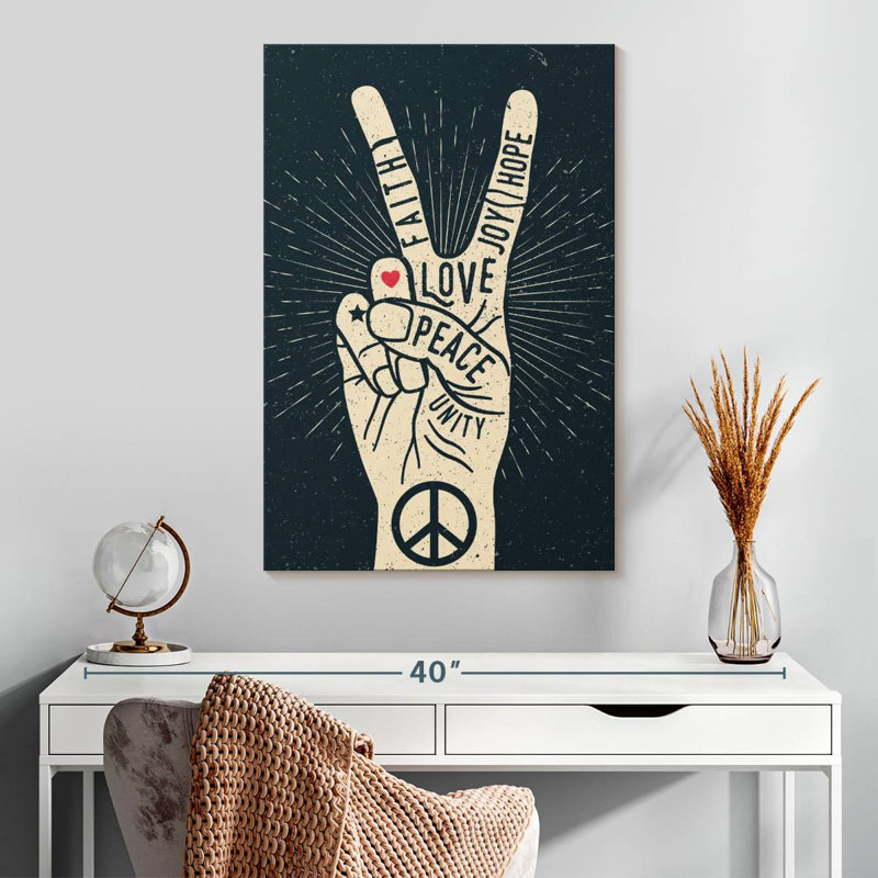 Khadjiah Peace Sign Typography, 30" H x 20" W