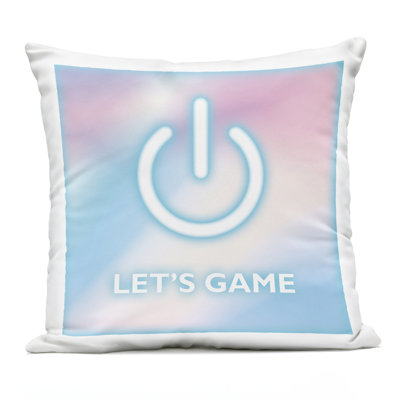 Pastel Let's Game Power Symbol Design by Masey St. Studios Outdoor Printed Pillow