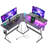 Abdulhameed L-Shaped Metal Base Computer Desk with Power Outlet