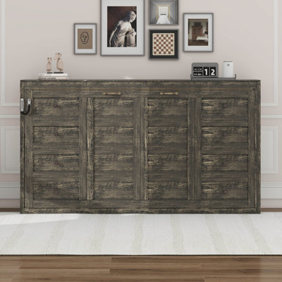 Lit simple escamotable, armoire murale avec lumière DEL
