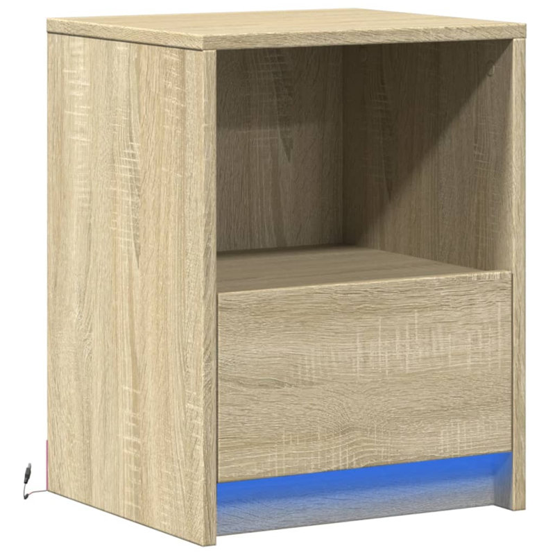 Dancho 38cm W Manufactured Wood Bedside Table, 2, Sonoma Oak