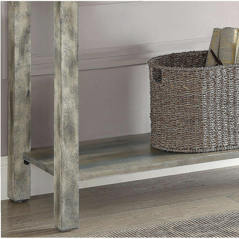 Antique Grey and Teal 3-drawer Console Table