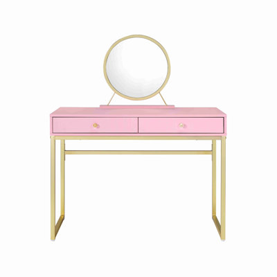 Bureau de coiffeuse avec miroir et plateau à bijoux