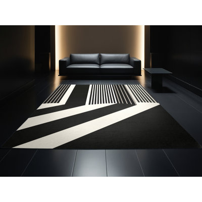 Tapis rayé classique lavable à la machine Arverne
