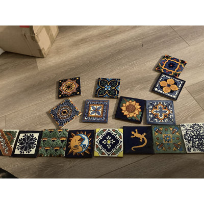 4 Ceramic Decorative Tile Insert