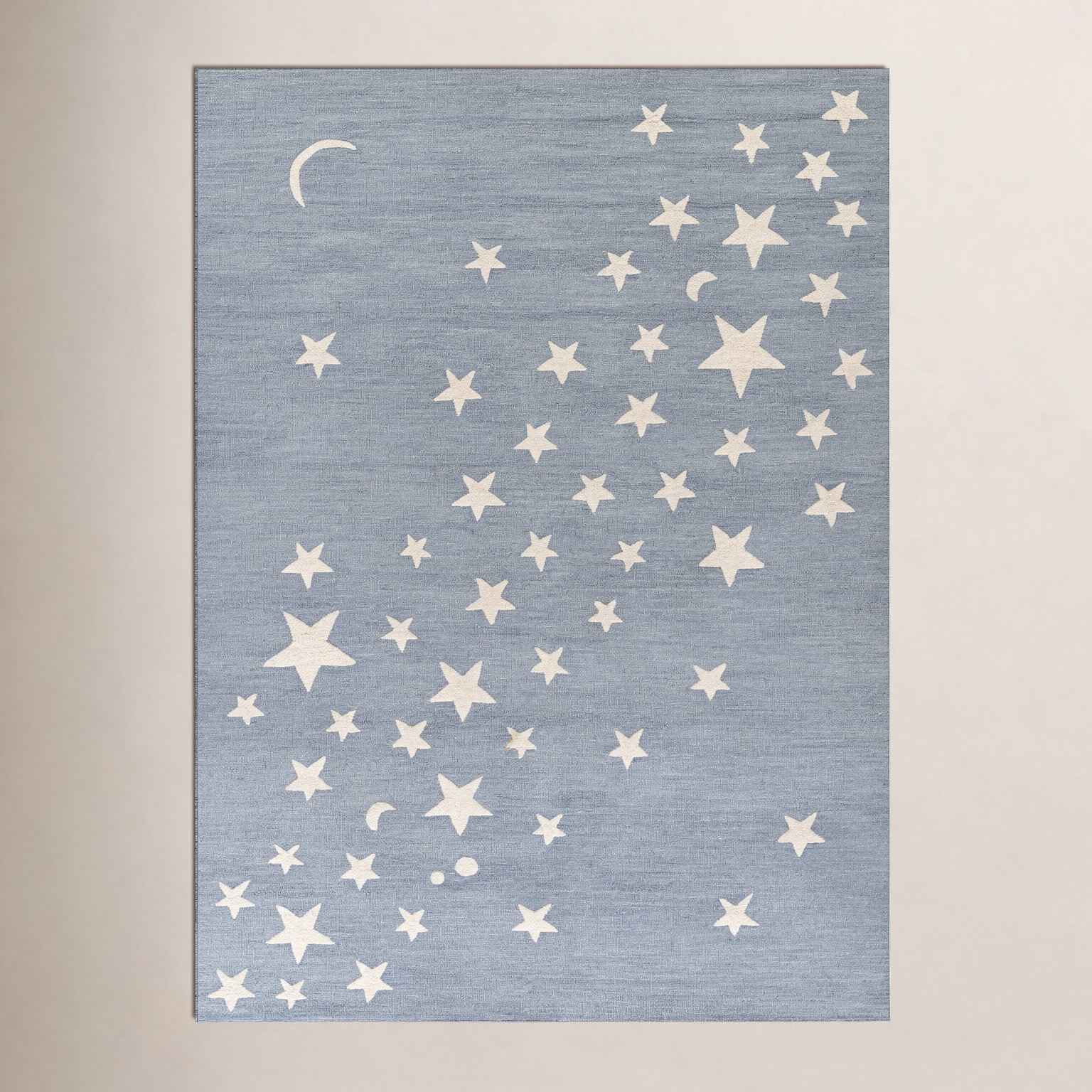 Lola Blue Moon Star Hand-Tufted Wool Rug, Rectangle 7'10" x 9'10"