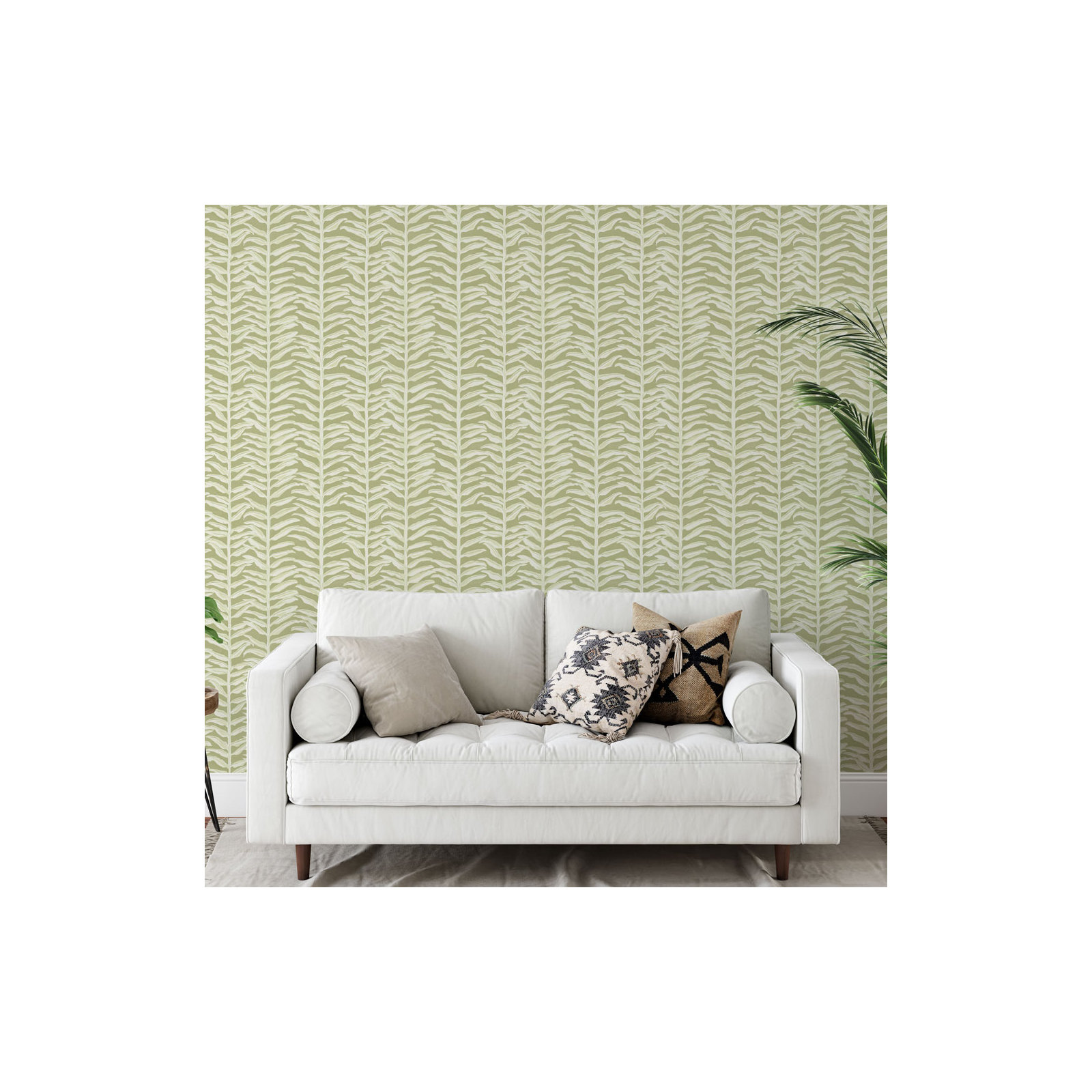 Painted Vine Peel and Stick Wallpaper, Matcha Vines