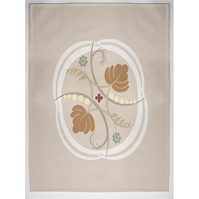 Poetry In Motion Throw Blanket, 60" L x 50" W, Almond Butter (Taupe/Rust)