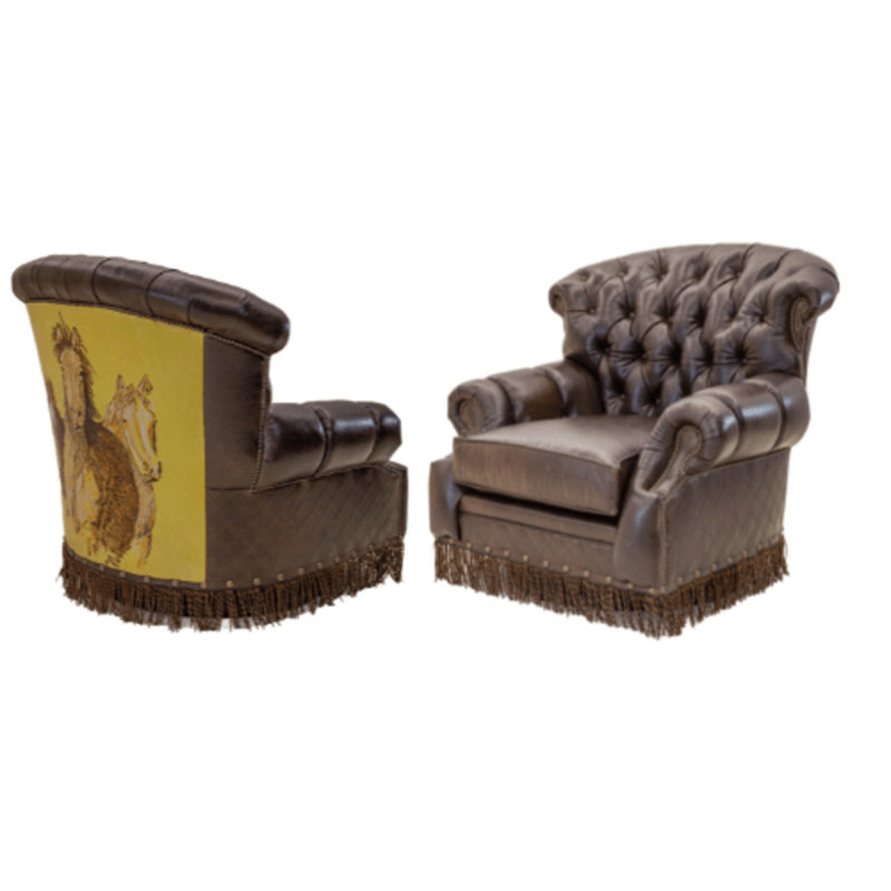 Leather Armchair, Bristol 5410, French Dark Chocolate, Old Gold E