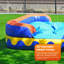Glissade d'eau gonflable de qualité commerciale avec piscine profonde et souffleur 14 pi JumpOrange Dolphin Splash