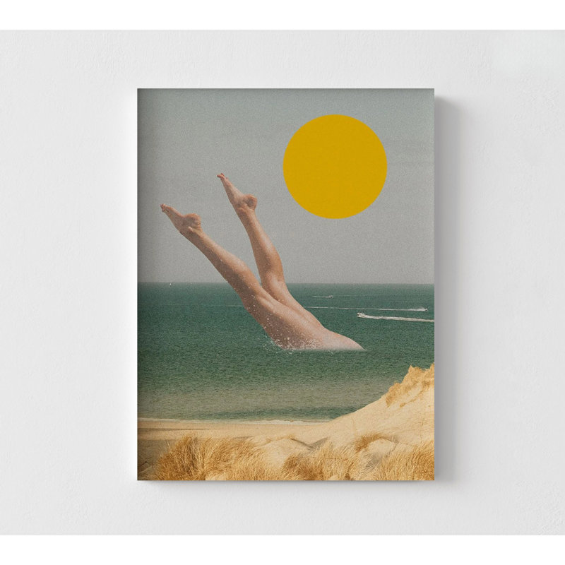 «Dreamscape III» rétro par Victoria Barnes, idée de décor d'inspiration rétro plage, œuvre d'art Groovy Beach, décor de plage Old School 202618Z