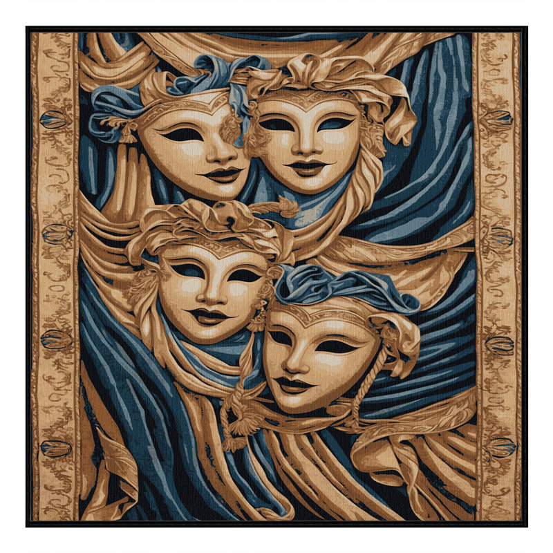 Tapis brun français lavable à la machine, Carré 6 pi
