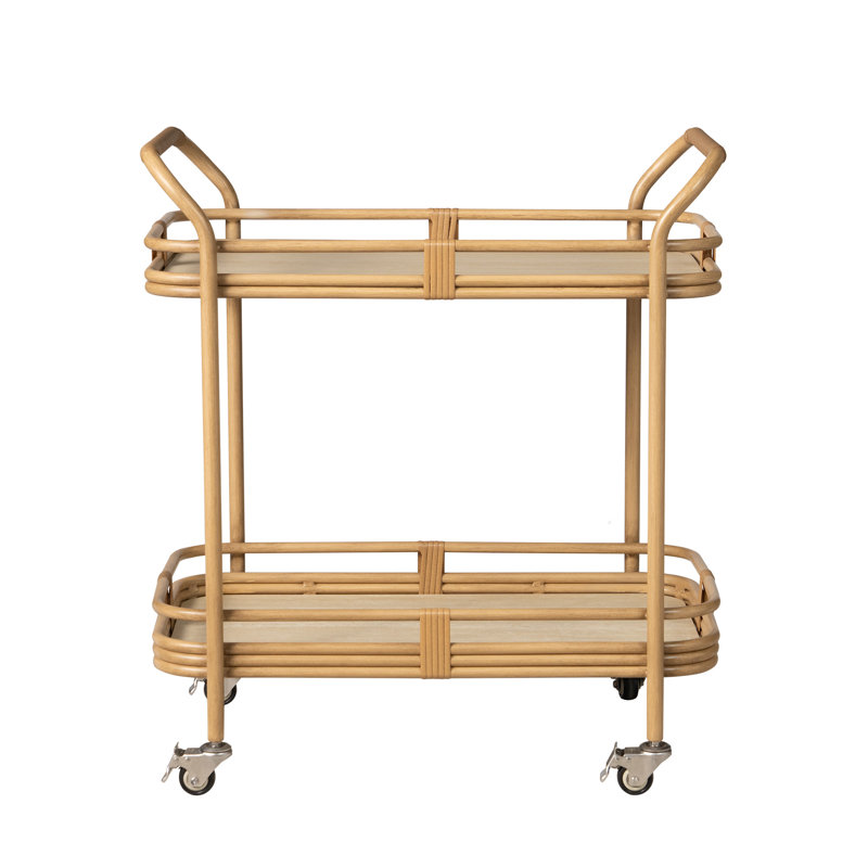 Riviera Bar Cart In Camel Finish