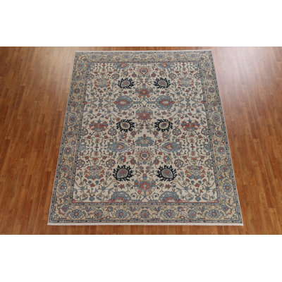 All-Over Floral Ziegler Oriental Area Rug Hand-Knotted