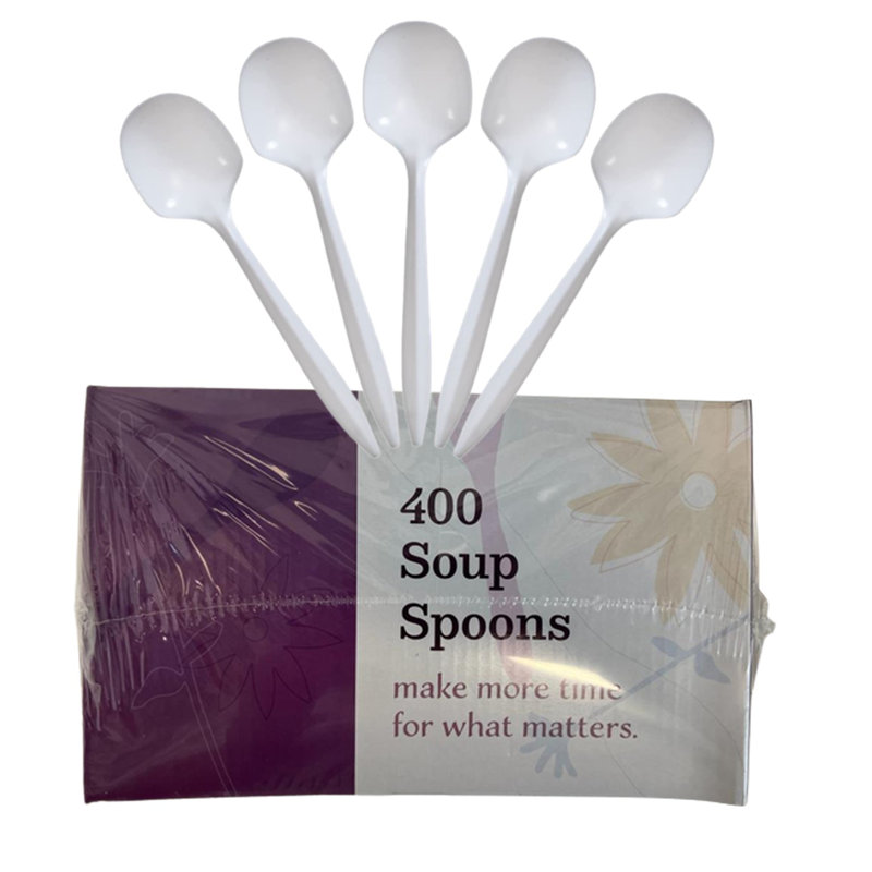 400 Piece Disposable Paper Plastic Spoons Disposable Party Supplies for 400 Guests