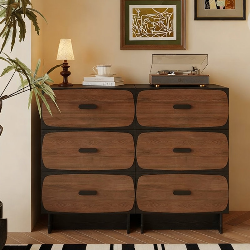 Armoire d'appoint en bois manufacturé noir massif