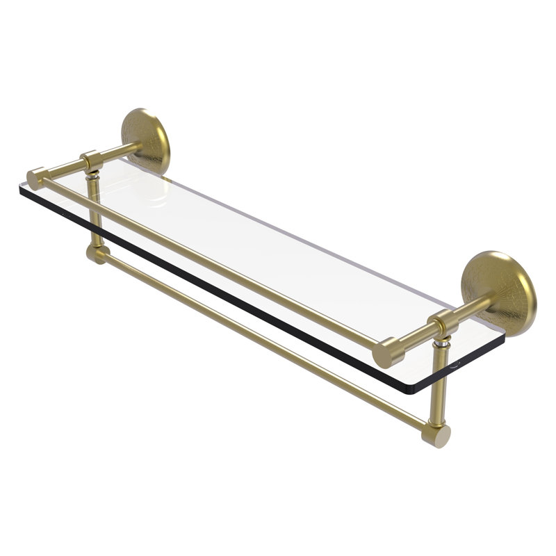 Étagère support avec barre à serviettes Tilney, Laiton satiné, 5'' H X 22'' W X 5.5'' D