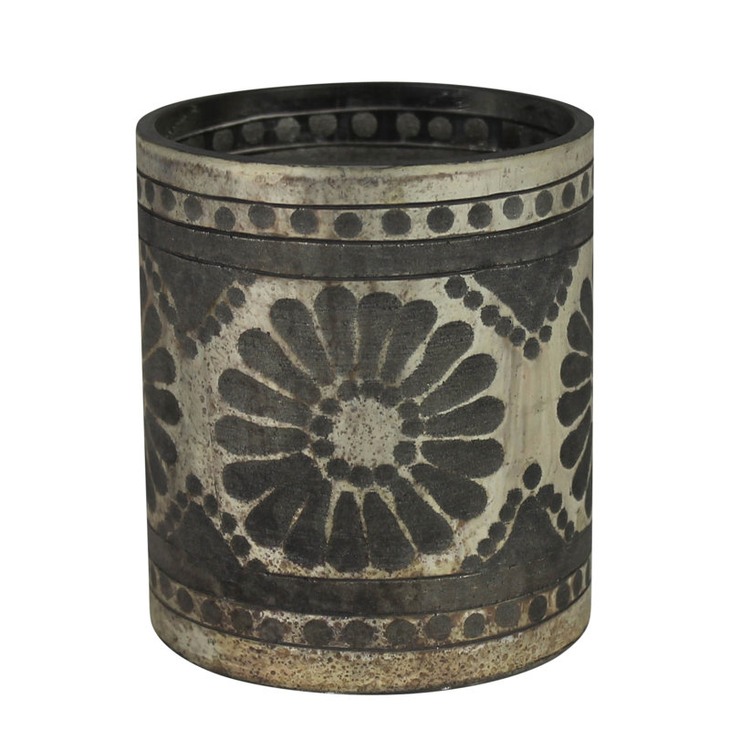 Votive en verre taillé - argenté, Argent