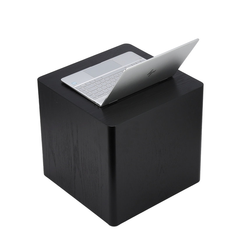 Table de bout en MDF, Black, H 17,9 po x L 15,7 po x l 15,7 po