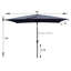Parasol de patio imperméable avec manivelle et bouton-poussoir inclinable sans rabat pour jardin, cour, piscine, marché-112467245