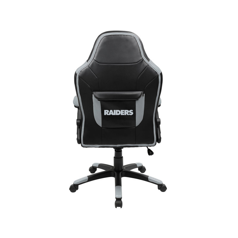 Black and Gray Faux Leather Oversized Gaming Chair with High-Back