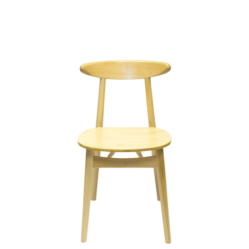 Acushnet 43cm H Solid Wood Ladder Back Stacking Side Chair, Natural